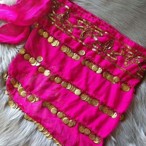 Belly Dance Festival Gypsy Gold Coin Hip Scarf - Picture 2 of 5